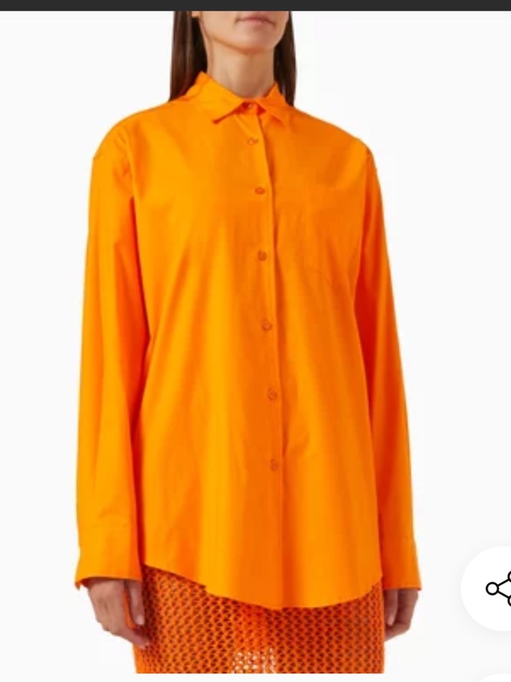 Monday Swimwear La Jolla Shirt Cover Up Orange Stretch Cotton US 12/14